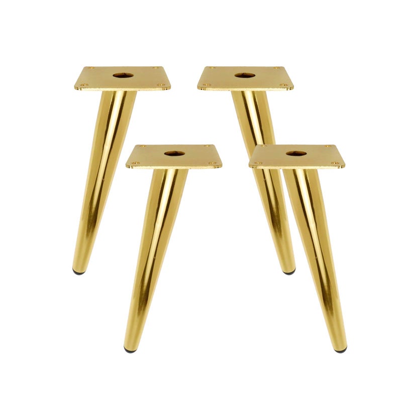 Geesatis 10 inch Sofa Legs Oblique Metal Furniture Legs, Home Kitchen Ottoman Leg Replacement for Cabinet Chair TV Stand Table Desk, with Mounting Screws, Gold - Image 1
